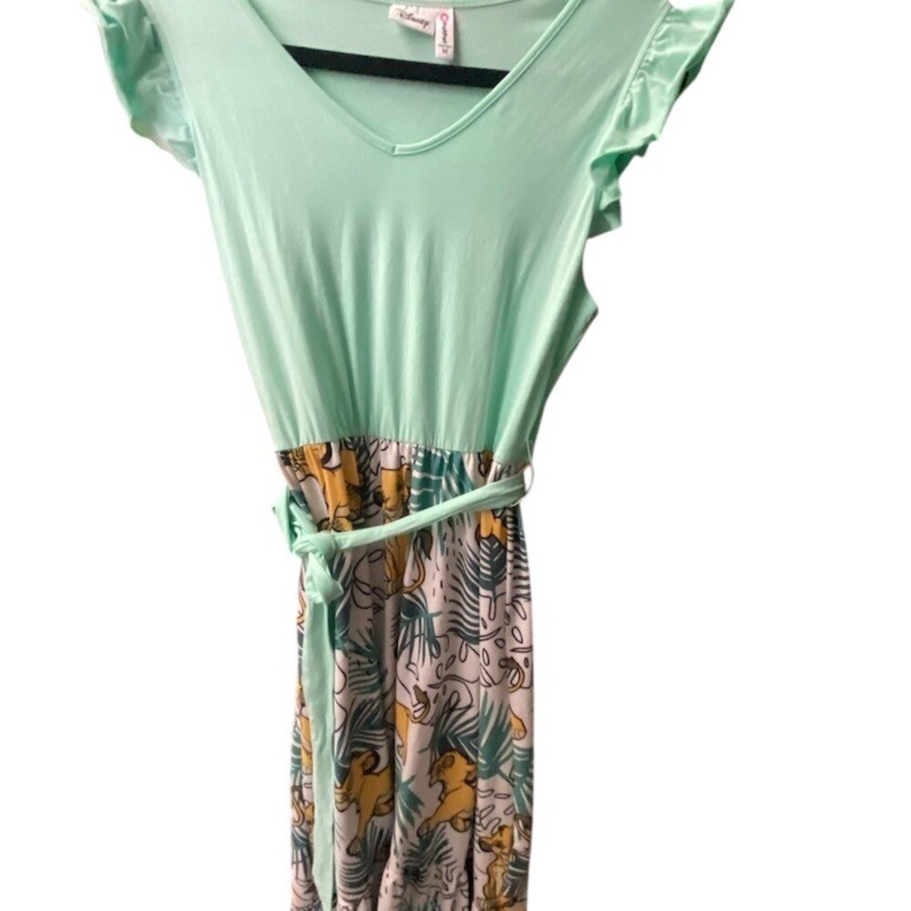 Disney x PatPat Midi Dress Womens Size M Mint Green Ruffle Cap Sleeve